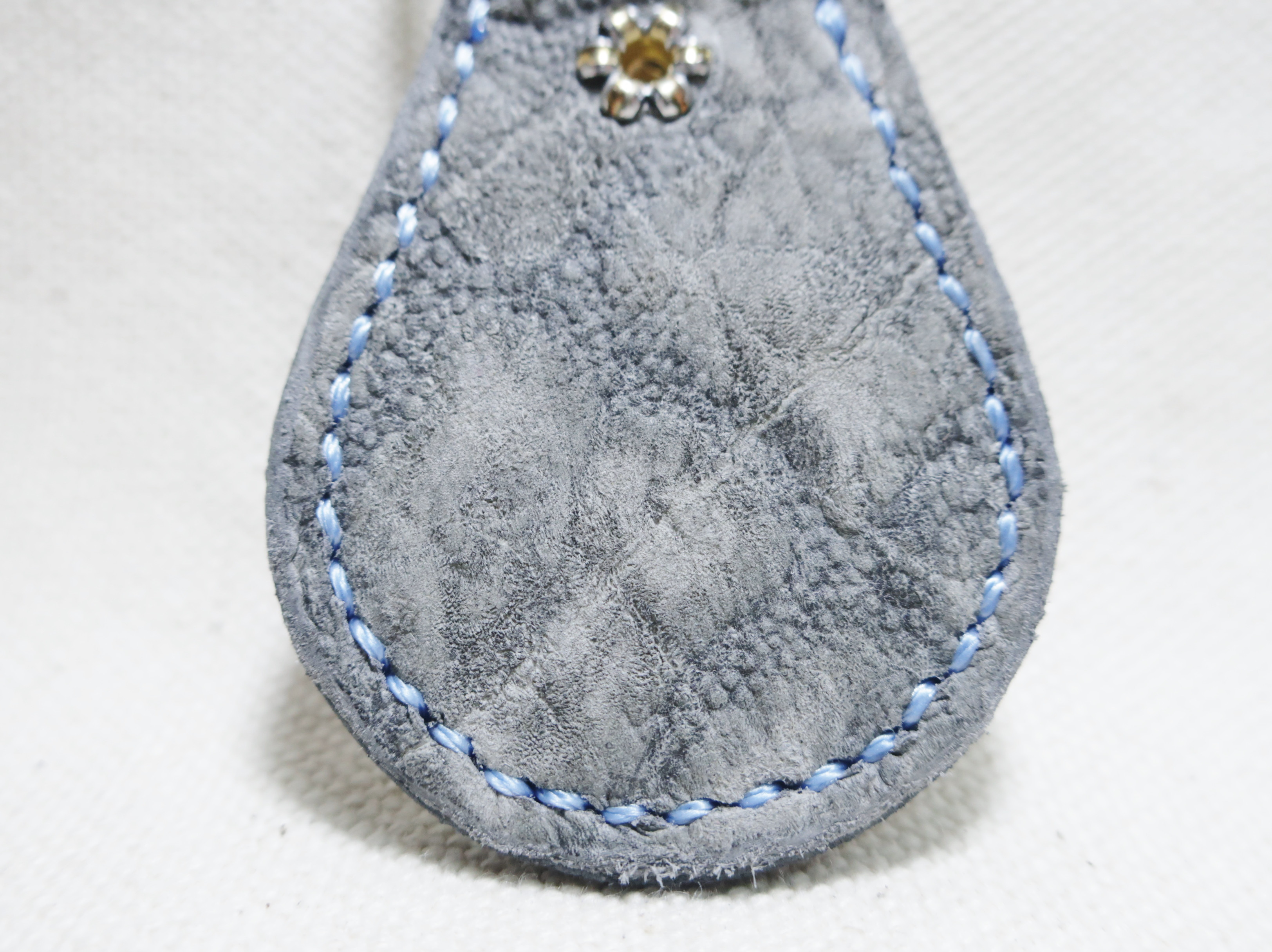 スタッズキーホルダー ヒポレザー キーリング カバ革 手縫い 革小物 レザークラフト ハンドクラフト 限定品 新品未使用