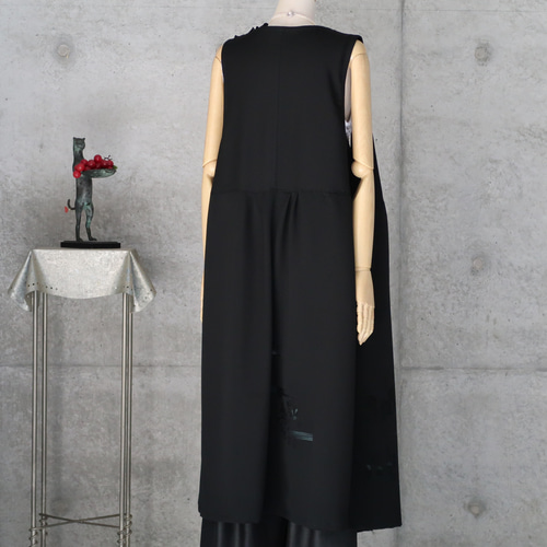 ロングカシュクールジレ Lサイズ フリーサイズ 着物リメイク