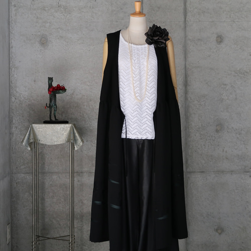 着物リメイク　カシュクール　ロングワンピース Yahoo!オークション - 【心和】大島着物リメイク カシュクール