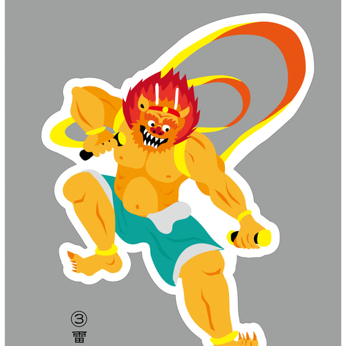 オリジナルイラスト仏像のステッカー③ ※UV、耐水加工ステッカー 1種類