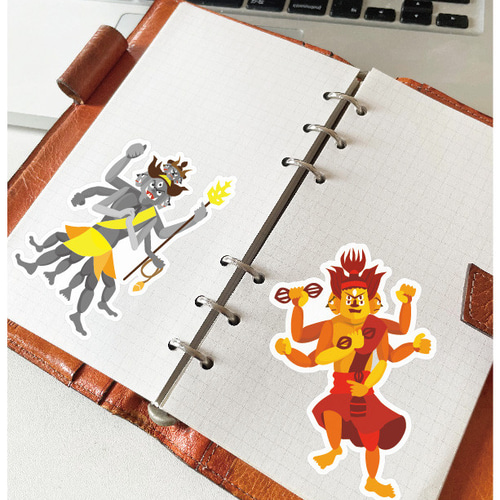 オリジナルイラスト仏像のステッカー③ ※UV、耐水加工ステッカー 1種類