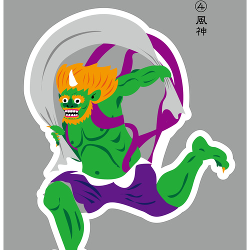 オリジナルイラスト仏像のステッカー③ ※UV、耐水加工ステッカー 1種類