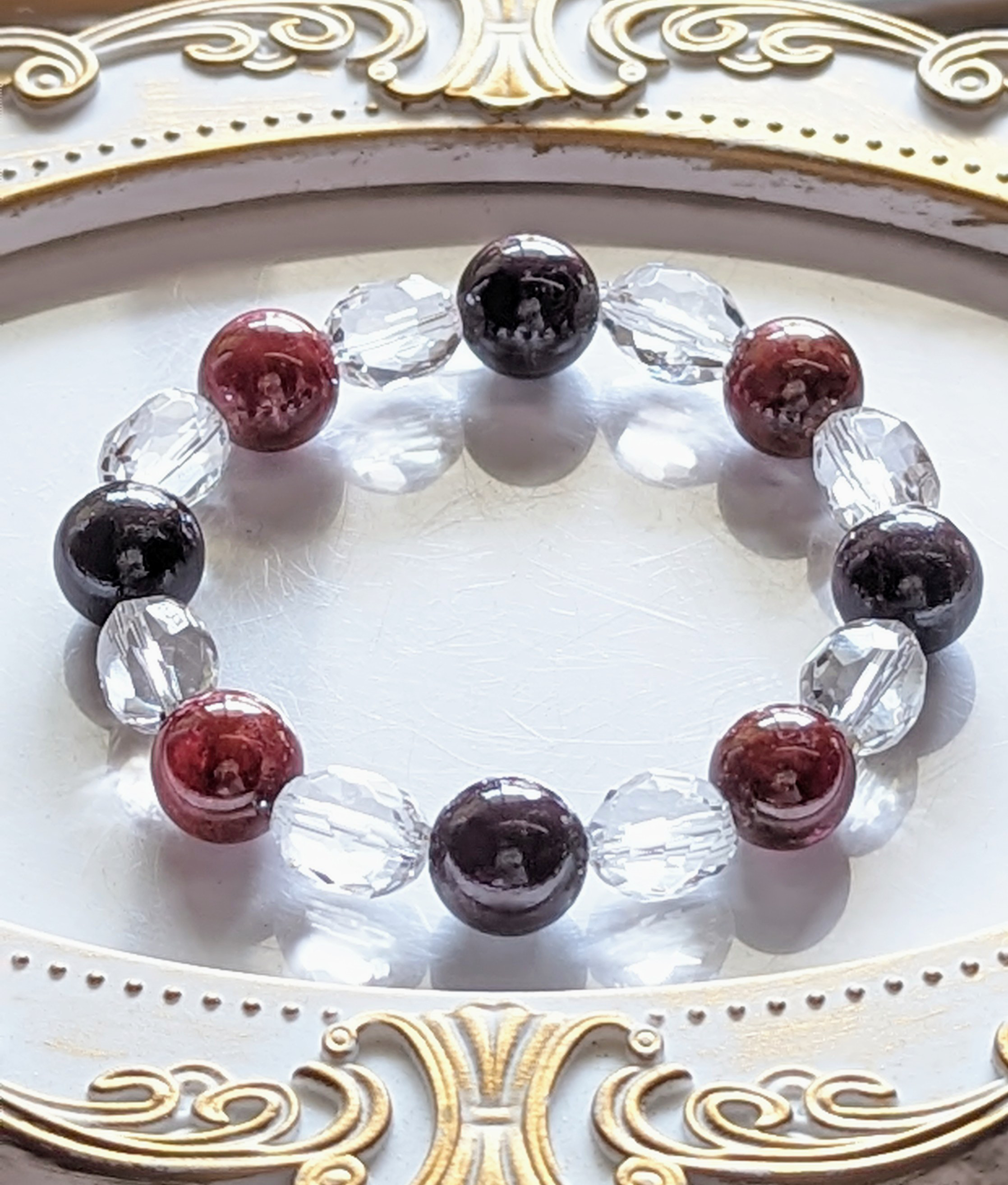 ✨ロードナイト&パープライト&クリアクォーツのブレスレット✨才能の活かし方を模索中な方へ✨