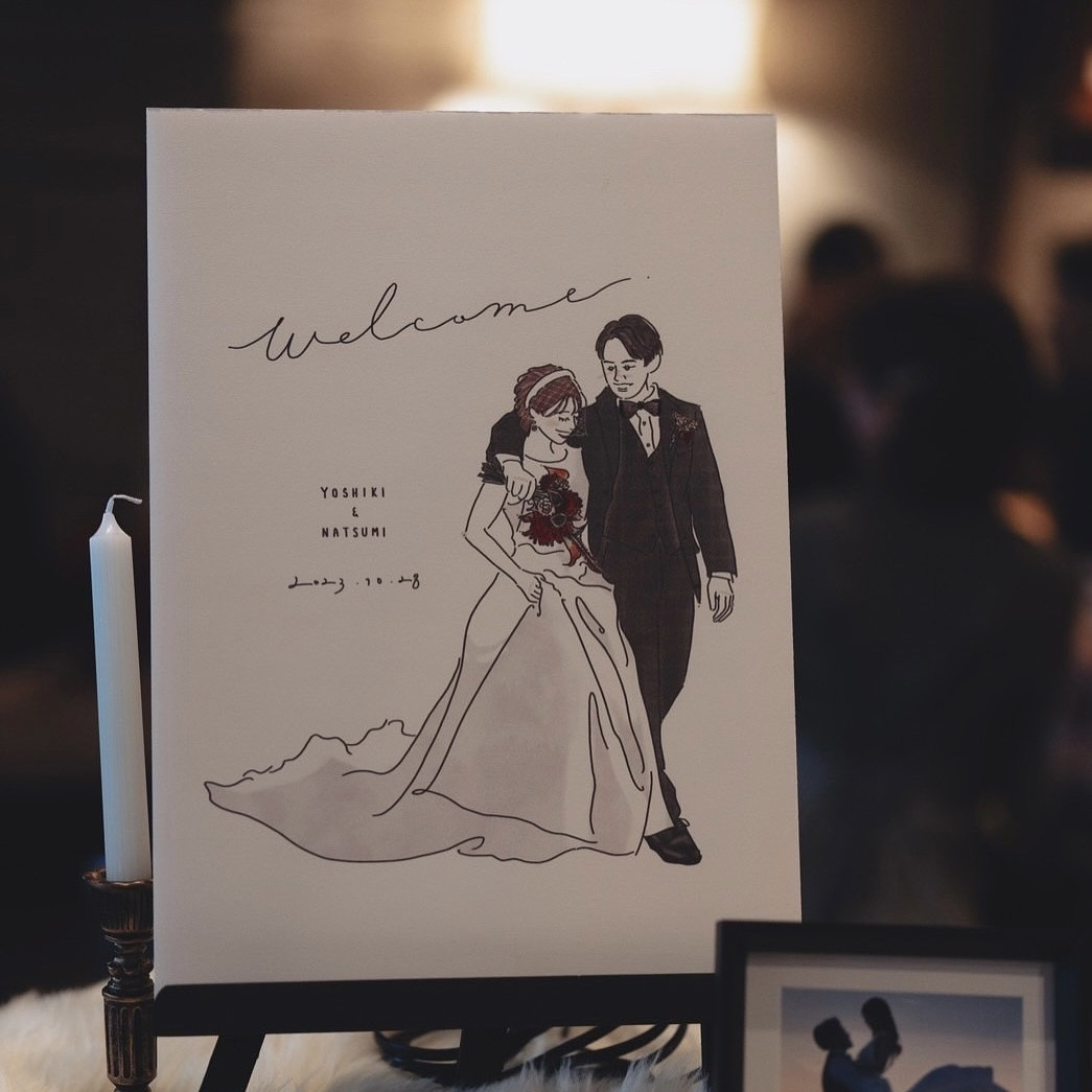 結婚式♡ウェルカムボード♡似顔絵オーダーメイド＊クオリティUPver. 似顔絵ウェルカムボード♡ │ 結婚祝い│ 結婚式・ウェディング