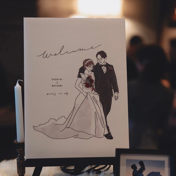 似顔絵オーダー　ウェルカムボード  結婚祝い　結婚式　ウェルカムスペース　仮装 782430a339cf05e42295db1e8d5643