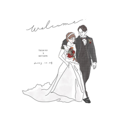 似顔絵ウェルカムボード♡│おしゃれな結婚式・ウェディングイラスト│データ納品│palpikaぱるぴか（mode） 4枚目の画像