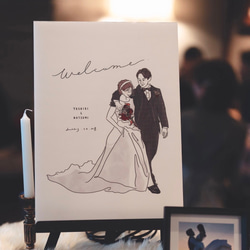 似顔絵ウェルカムボード♡│おしゃれな結婚式・ウェディングイラスト│データ納品│palpikaぱるぴか（mode） 1枚目の画像