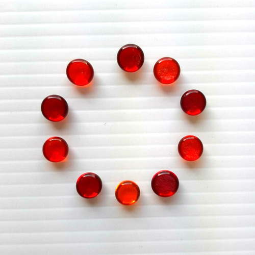 ガラスナギット小さめ レッドオレンジミックス10個セット その他素材