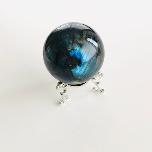 美ブルー！ラブラドライトの丸玉(60mm) 天然石 虹色の星 通販