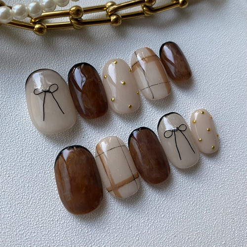 サイズオーダー品】No.204 ネイルチップ（つけ爪） Hazuki 通販