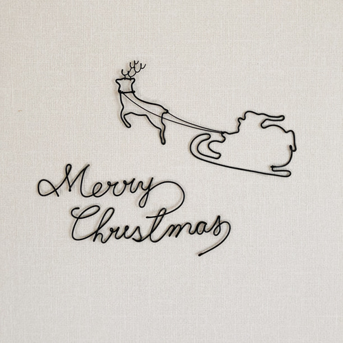 ソリにのるサンタさん】ワイヤーアート ワイヤークラフト クリスマス