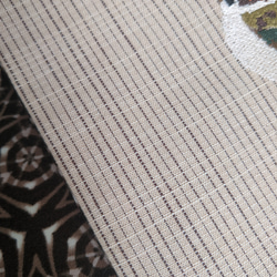 遠州紬  すずめ刺繍  リバーシブル半巾帯 6枚目の画像