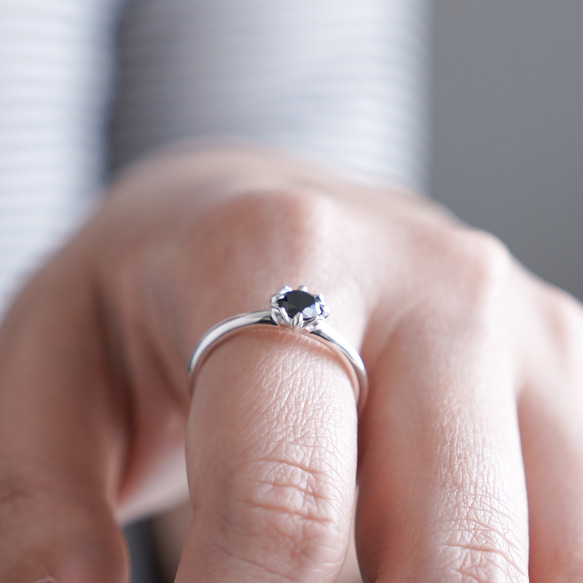 <Herz> CZ Black RING / SV925 ≪送料無料≫ 5枚目の画像