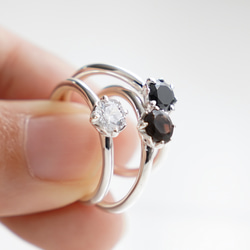 <Herz> CZ Black RING / SV925 ≪送料無料≫ 15枚目の画像