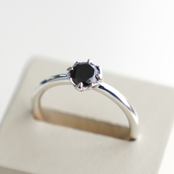 <Herz> CZ Black RING / SV925 ≪送料無料≫ 1枚目の画像