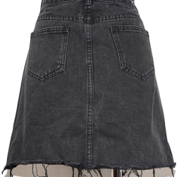 Cut-off Black Denim Mini- Skirt ミニスカート ブラック 黒 ストリート 7枚目の画像