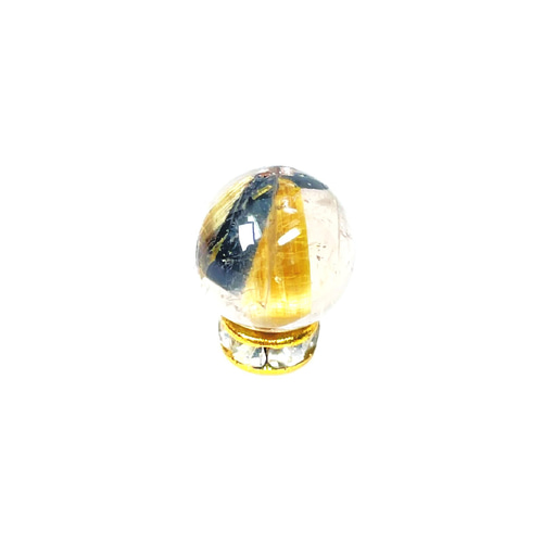 濃い金色がカッコいい タイチンルチル 10ミリ 金針入水晶 粒売り 貫通穴あり 20230614_58d9a9.jpg