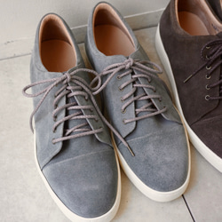 男款★精緻天鵝絨皮革運動鞋/藍灰色/炭褐色/橄欖色/絲質天鵝絨/拉絨皮革 第8張的照片