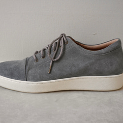 男款★精緻天鵝絨皮革運動鞋/藍灰色/炭褐色/橄欖色/絲質天鵝絨/拉絨皮革 第3張的照片