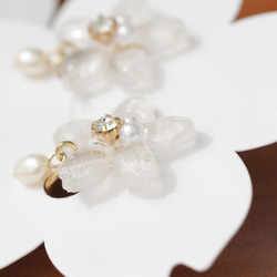 真正的櫻花和淡水珍珠耳環 Somei Yoshino 第4張的照片