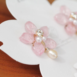 真正的櫻花和淡水珍珠耳環 Somei Yoshino 第6張的照片