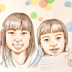 優しい 水彩風 似顔絵 『YURU YURU NIGAOE（デジタル