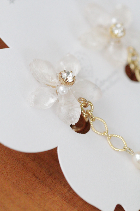 真正的櫻花和淡水珍珠鏈耳環 Somei Yoshino 第3張的照片