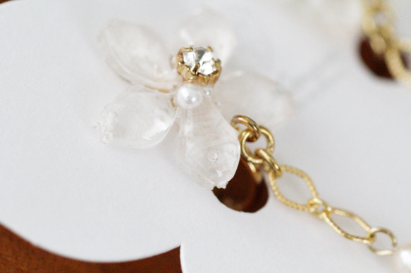 真正的櫻花和淡水珍珠鏈耳環 Somei Yoshino 第14張的照片