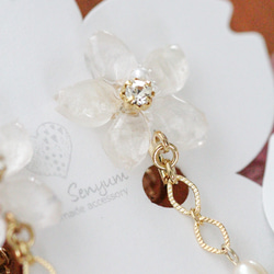真正的櫻花和淡水珍珠鏈耳環 Somei Yoshino 第11張的照片