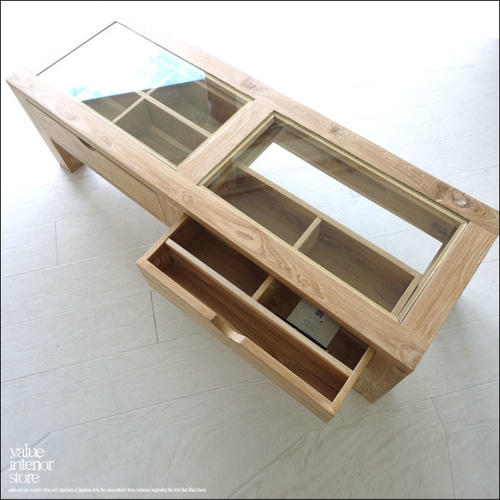 No7 無垢材センターテーブル 家具工房アシリナ チーク無垢材 ショー