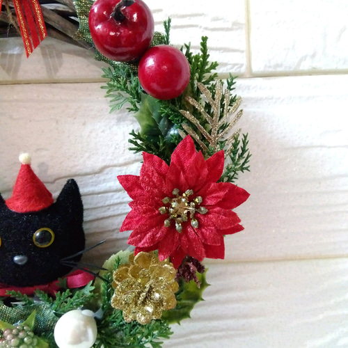 クリスマスリース 黒ネコ リース Harry Chop 通販 16751447｜Creema