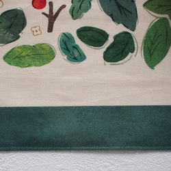 木の実とリスのタペストリー/コットンリネン(ミシン仕上げ） 16枚目の画像