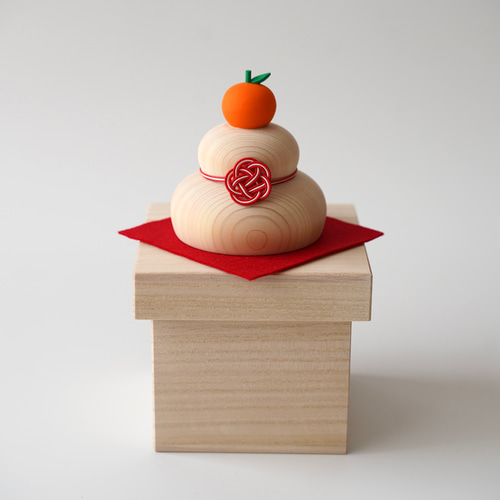 京の鏡餅 ~こころ~ 木の鏡餅 小 桐箱付き その他インテリア雑貨 茜の木