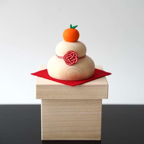 京の鏡餅 ~こころ~ 木の鏡餅 小 桐箱付き その他インテリア雑貨 茜の木