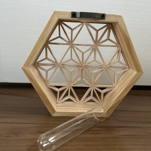【1er】ハンドメイド組子細工(角1×4) KUMIKOCORO】組子細工作成キット（八重桜）❘組子アクセサリー