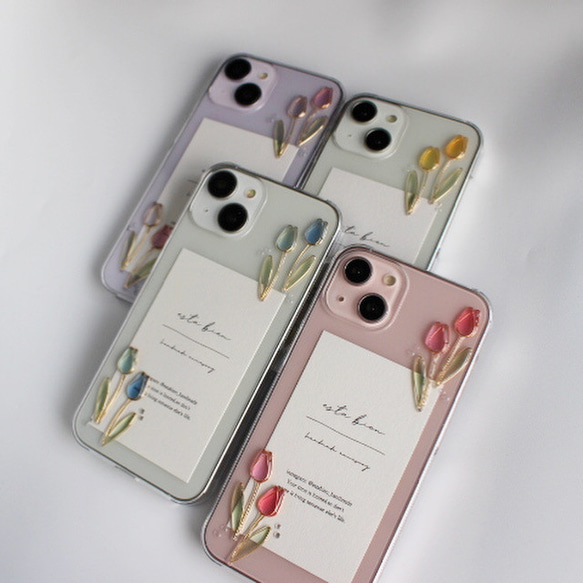 4color【classy tulip】のスマホケース 　全機種対応　iPhoneケース かわいい　iPhone15 他 10枚目の画像