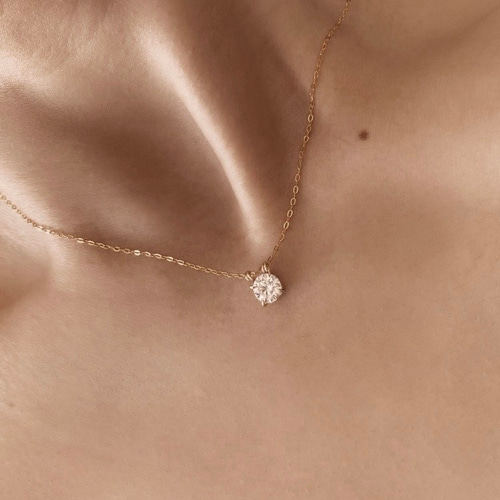 0.74ct】”sac” モアサナイト 14Kゴールドフィルド ネックレス