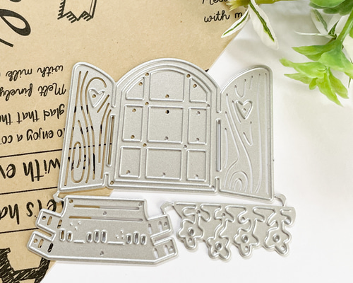 カッティングダイ(934) 花 7 本の画鋲、ハッピーデイジーフラワー