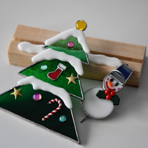 クリスマスツリーと雪だるま
