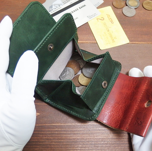 c２　オイルレザー　2折れフラップ財布　ブラウン　 　レディース　メンズ　ギボシ　ナチュラルな風合いのレザーウォレット 