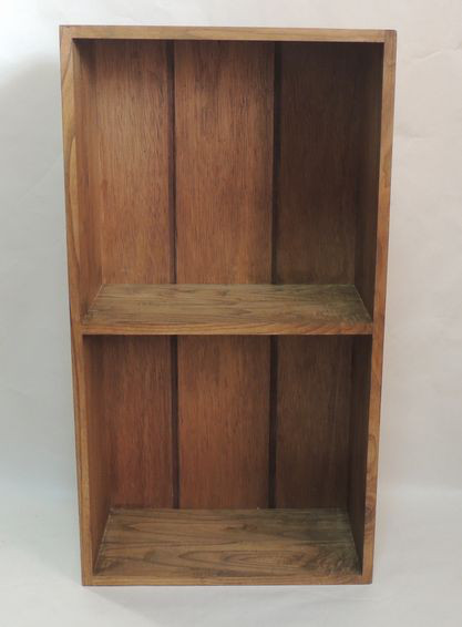 県産の栗の木2段ボックス　無垢材アンティーク風