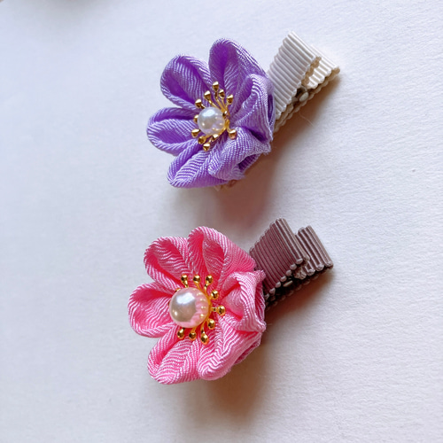 楽天市場】つまみ細工 ヘアクリップ 小梅 ヘアアクセサリー 髪