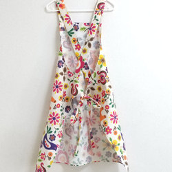 東欧風（生成り地・マゼンタ）サイズ・タイプが選べる　大人用エプロン　 7枚目の画像