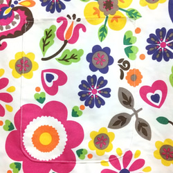 東欧風（生成り地・マゼンタ）サイズ・タイプが選べる　大人用エプロン　 3枚目の画像