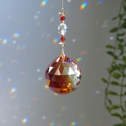 レアカラー☆情熱のレッドマグマ スワロフスキーサンキャッチャー