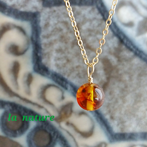 14kgf バルティックアンバーのネックレス◝✩ 14kgf バルティックアンバーのネックレス◝✩