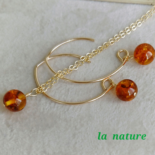 14kgf バルティックアンバーのネックレス◝✩ 14kgf バルティック