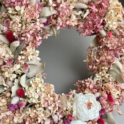 紫陽花の大きなリース ドライフラワーリース ウェルカムスペース 開店祝い 開店祝い 結婚祝い 母の日プレゼント 母の日 7枚目の画像