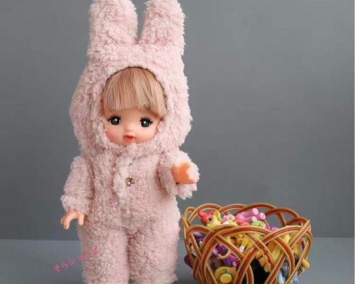 ソランちゃん服 める着られる服 モコモコ着ぐるみ うさぎ耳洋服