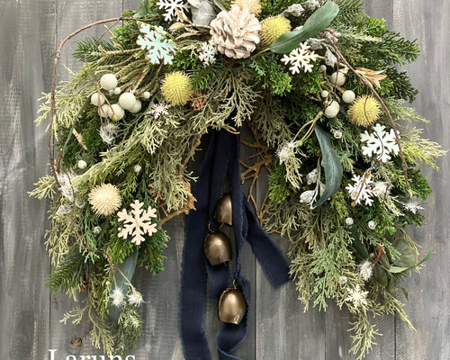 ホワイトクリスマスリースコットンシロタエギク